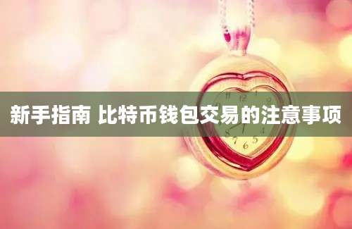 新手指南 比特币钱包交易的注意事项