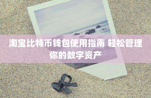 淘宝比特币钱包使用指南 轻松管理你的数字资产