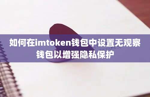 如何在imtoken钱包中设置无观察钱包以增强隐私保护